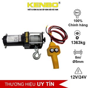 Tời Điện Kéo Xe 3000lbs 12V-24V